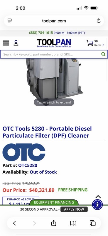 OTC 5280 Portable Diesel Particulate Filter (DPF) Cleaning System