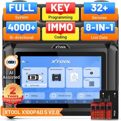XTOOL X100PADS V2.0 Car OBD2 Diagnostic Tool Key Programming Scanner Full System