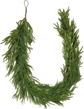 9 Ft Real Touch Norfolk Pine Garland Green Artificial Christmas Mantle Decor
