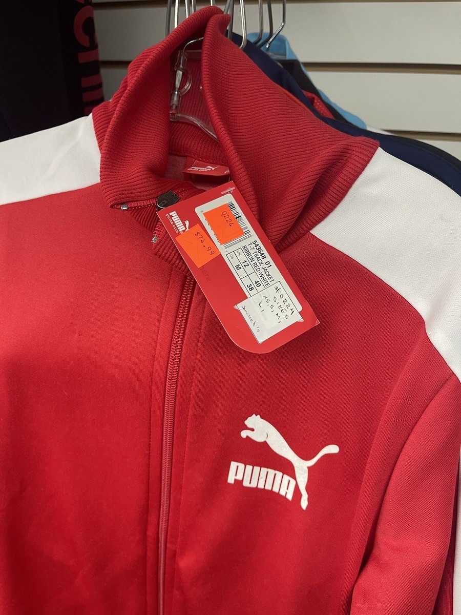 PUMA Men's Iconic T7 Track Jacket, Red Size M, Y2k Brand New View 2