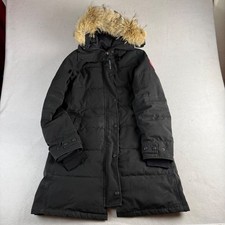 Canada Goose Shelburne Parka Black Down Coat Fur Hood 3802l Womens Medium Canada Goose Shelburne Parka Black Down Coat Fur Hood 3802l Womens Medium