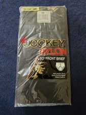 Jockey Size 38 Black Nylon Front Brief Vintage 1992 Style 1031 100 Nylon