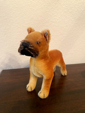 Vintage Steiff Sarras Boxer Dog Standing Mohair Plush Toy Collectible