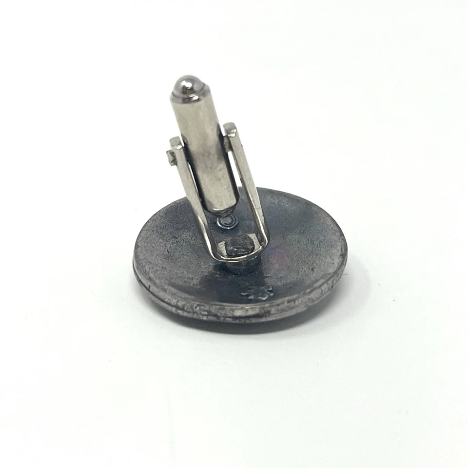 Gemelos individuales vintage pequeños de plata de ley con turquesa Foto 3 de 4