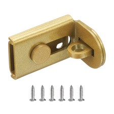 Sliding Door Lock 2.09" Stainless Steel 90 Degree Door Hasp Latch Gold