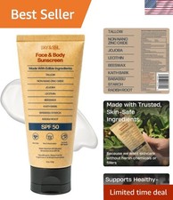 Mineral Sunscreen SPF 50  With Grass-Fed Tallow  Zinc Oxide  Non-Greasy Fo...