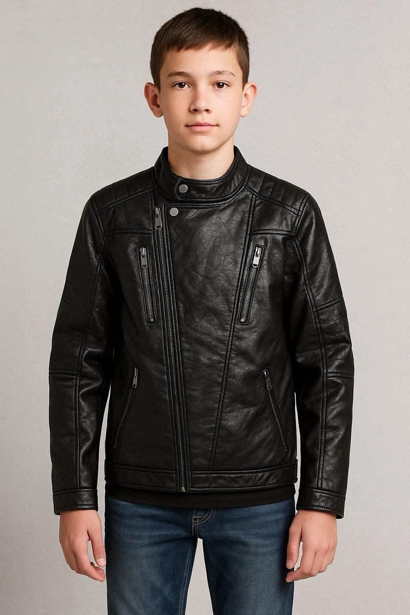 Boys FAUX Leather Jacket products for sale | eBay