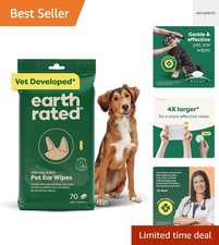 Vet-Developed Hypoallergenic Pet Ear Wipes for Dogs - 70 Count, Wild Oat Scent