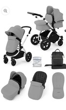 Image of Ickle Bubba Stomp Luxe Pushchair - Silver/Pearl Grey/Black
