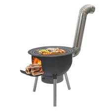Wood Burning Stove with Grill Rack Charcoal Grill Camping Rocket Stove Outdoor