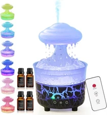 BOHOFAM Aroma Essential Oil Diffuser,Rain Cloud humidifier Simultaneously Water 