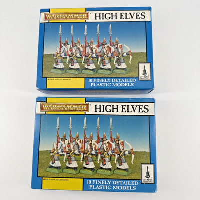 (2) Games Workshop Warhammer  Fantasy High Elfs   0754- 1992  OOP plastic