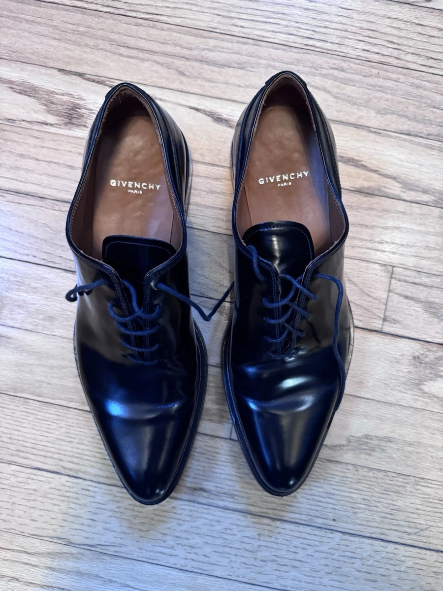 Givenchy Men’s Black Leather Metallic Heel Oxfords, Made in Italy Black Leather Oxford Shoes with Metal Tips - – morphe1556123.com main image 2