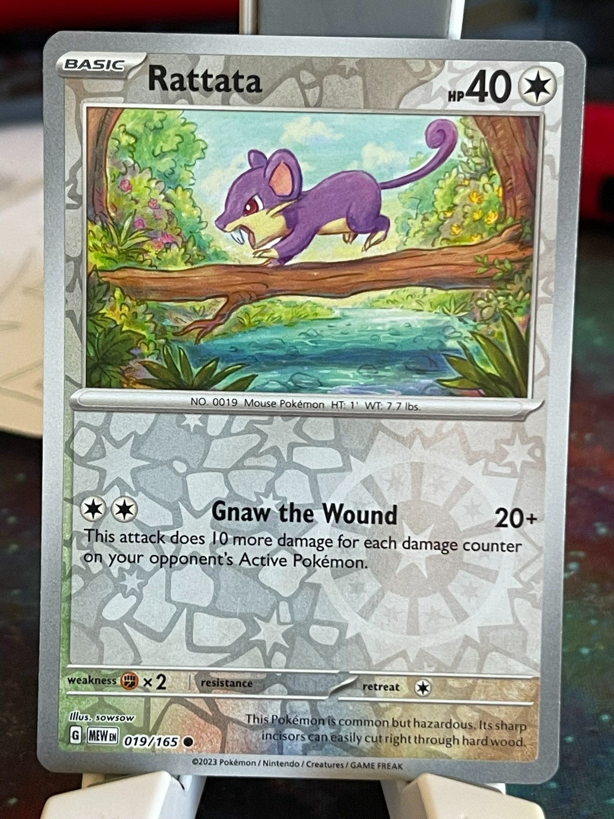POKEMON RATTATA 019/165 UNCOMMON REVERSE HOLOFOIL SCARLET & VIOLET 151 NM CARD