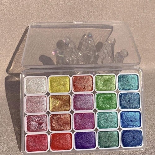 20 Farben Aquarell Malerei Pigmente Set Perlglanz UK - Glitzer L8I1 - Bild 2 von 13