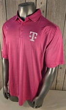 T Mobile Mens Shirt XLT Pink Short Sleeve Collared Polo Logo Employee