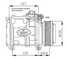 NRF 32048 Kompressor, Klimaanlage Für BMW R 134a 12 V PAG 46