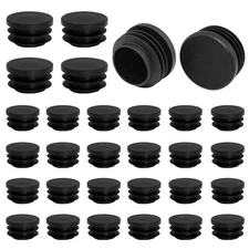 Waziaqoc 30pcs Round Plastic Hole Plugs (22mm/ 0.87"), Black Tube Insert Plug...