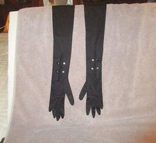 Vtg Long Satin Opera Gloves S Formal Elegant Evening Wear Hollywood Regency 60s