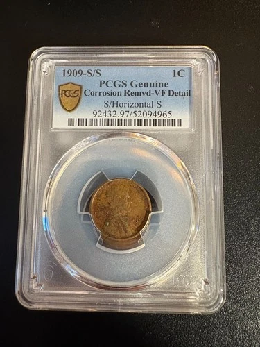1909 S/S Lincoln Cent PCGS VF Details, Environ. Damage/ Corrosion - Key Date!