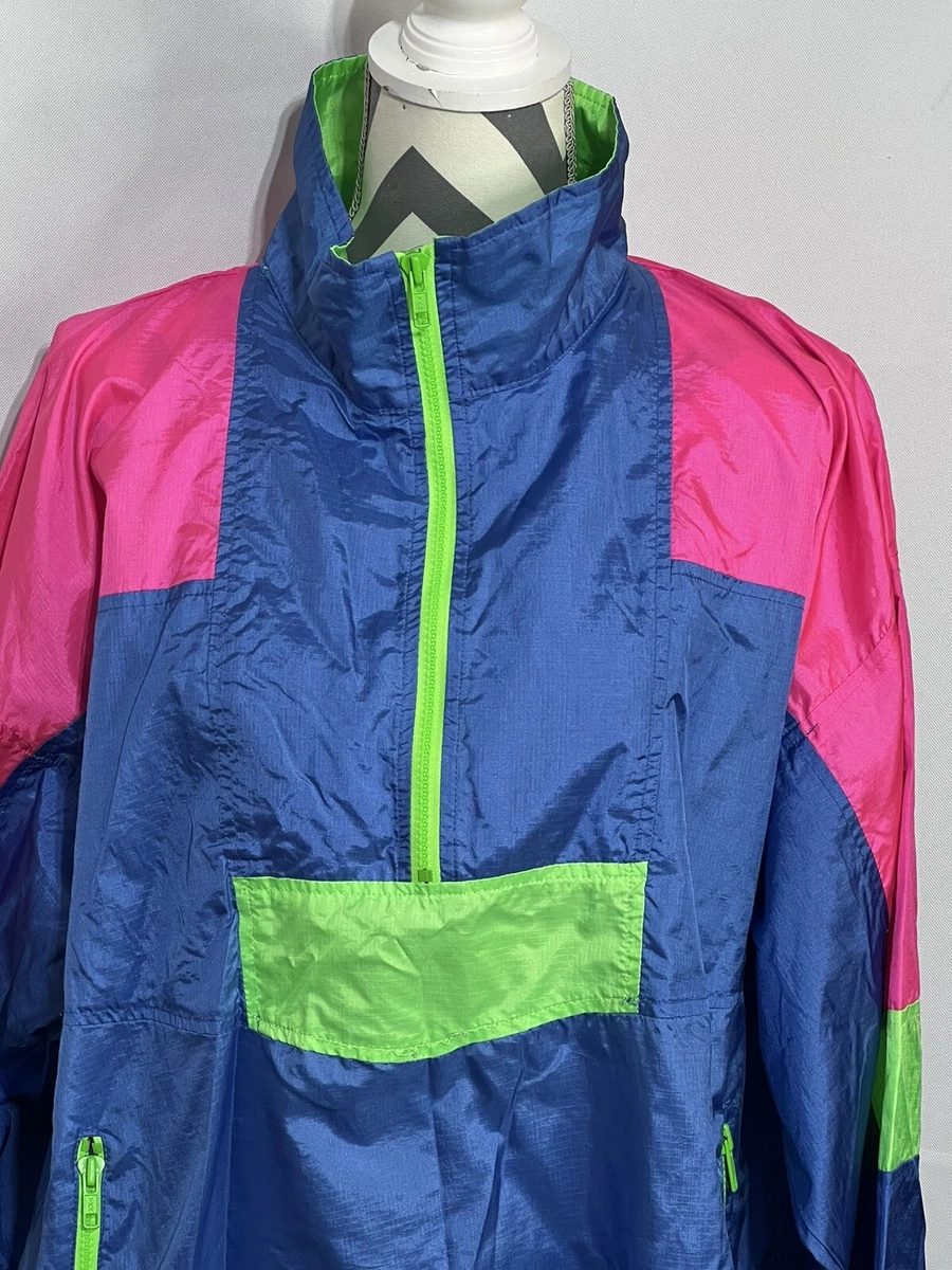 80s color block windbreaker cheap