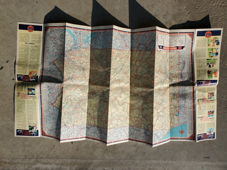 (8) Vintage Gulf Oil Co. Tour Guide Road Maps 1940's & 60's Wash. D.C