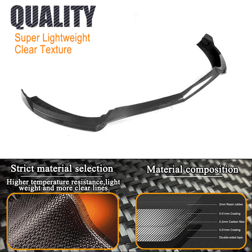 Fit For Benz C217 S500 Sport 14-17 Real Carbon Front Bumper Lip Spoiler Splitter - Picture 12 of 16