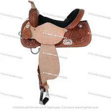 Western Barrel Leather Saddle ,Beautifully Hand Painted With Free Tack Set.