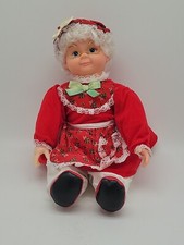Vtg RENNOC Mrs Claus Plush Doll Santa s Best 12" Sitting Christmas Decor