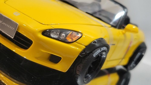 1 18 Honda S00 Custom One Off Watanabe Rims Fender Flares Widebody Ap1 Yellow Ebay