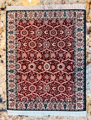 Shah Jahan, Mouse Rug, or coaster, Burgundy, Oriental Carpet Style Persian