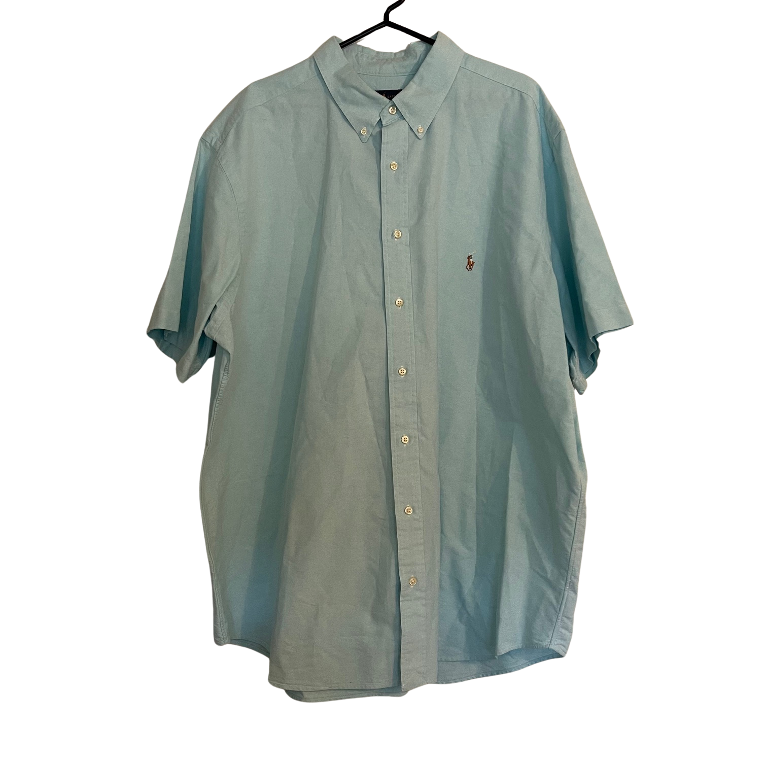 Ralph Lauren Camicia Uomo Manica Corta Bottoni Bambino Blu Marrone Pony 3XB