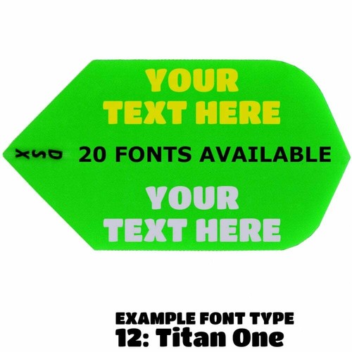 Personalised Dart Flights 5 Sets (15) Slim Green Hot Foil SILVER or GOLD WRITING - Picture 1 of 2