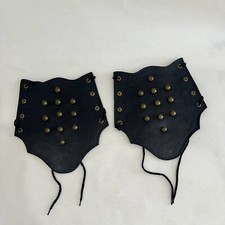 Leather Arm Guard with Brass Accent - Medieval Roman Arm Guard - Leather Armor