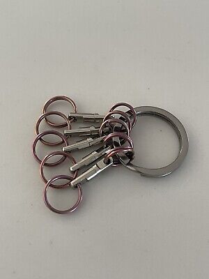 Titanium Carabiner Clip Key Ring EDC Keychain Pinkish/Purple /Gold Anodized