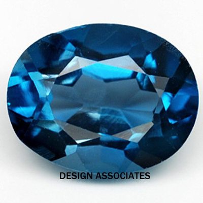 London Blue Topaz Natural 8 x 6  MM Oval Cut  AAA