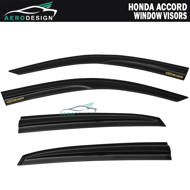 For 17-21 Honda Civic Hatchback Window Visors Smoke Shade Guard Mugen Style 4PCS Foto 2 de 4