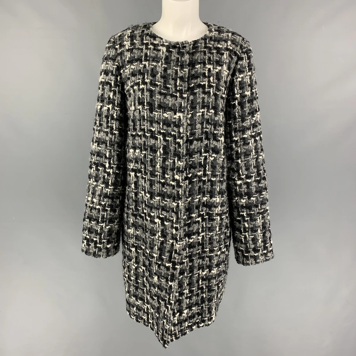 Grey outlet collarless coat