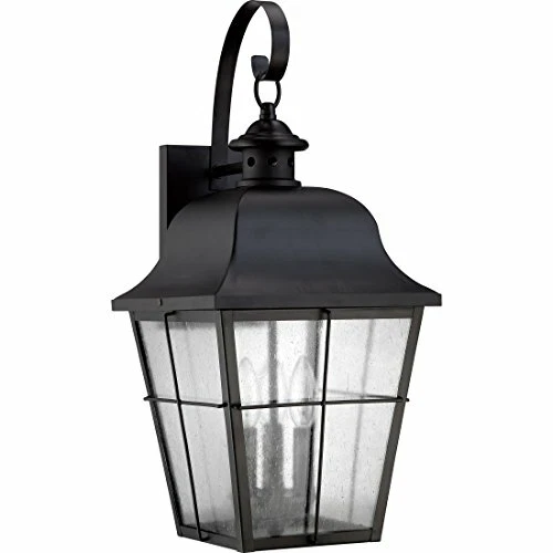 Quoizel MHE8410K 3-Light Millhouse Outdoor Lantern in Mystic Black - Picture 2 of 7