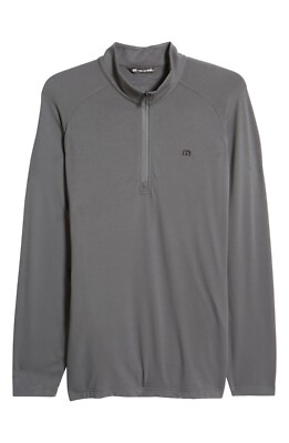 Travis Mathew Networking 1/4 Zip Fleece Pullover Shirt Grey Pinstripe 2XL $115