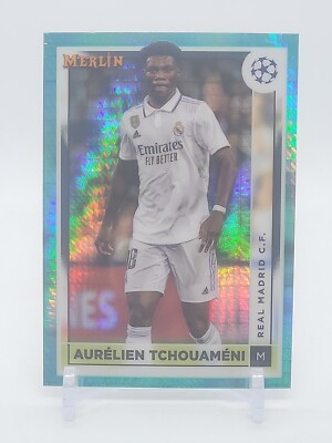 2022-23 Topps Chrome Merlin UEFA Aurelien Tchouameni #122 Aqua Prism Refractor