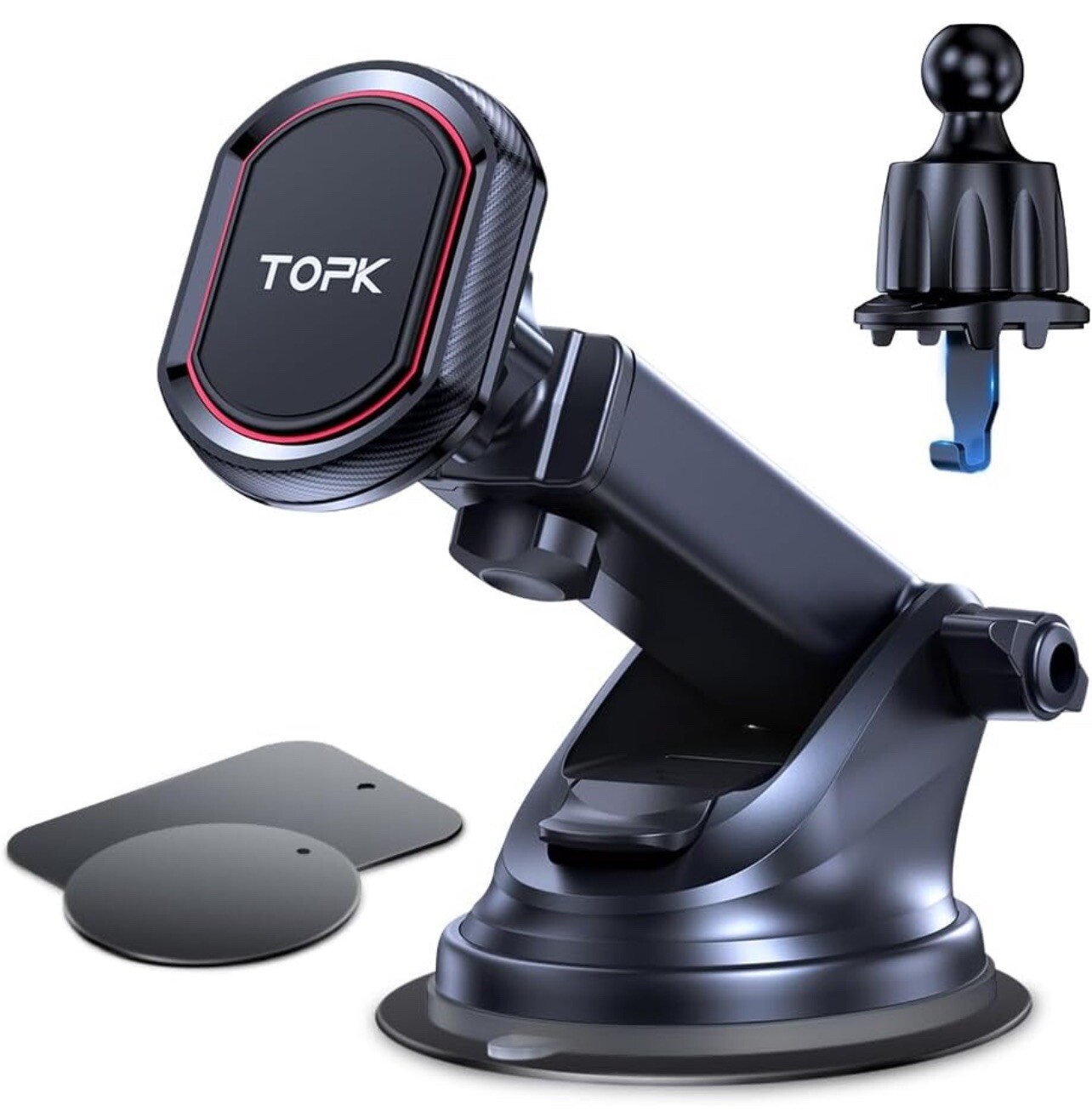 Car Phone Holder Magnetic Phone Mount 2 in 1 Phone Holder for Car Air Vent-image