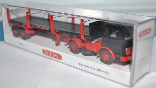 Wiking 0518-45 MB 1620 Flatbed Truck w/Stakes w/Tiedowns Trailer - NEW w/BOX - Picture 3 of 5
