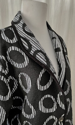 Khangura Jacket Reversible Black Grey Circle Pattern sz M | eBay display picture 1