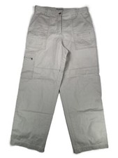 New York Company Women's Mid-Rise Cotton Khakis Light Gray Trousers Size 12