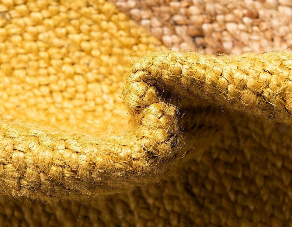 Jute Rugs for Living Room Natural Border Hand Braided Round Area Rug ...