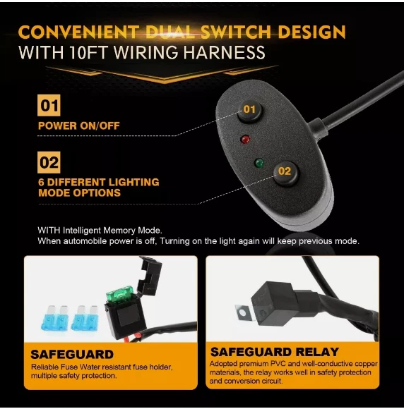 5"inch 72W Flush Mount LED Work Light Pods Strobe Offroad Day Driving Fog Lights - Image 3 of 4