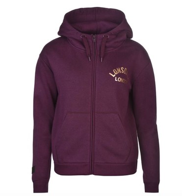 Lonsdale London Donna Felpa con Zip Sweater Pullover Rosso Tutte