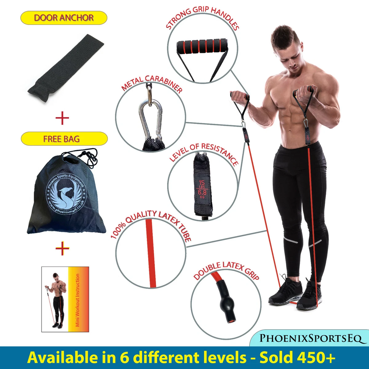 Latex multi gym band sales