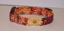 Wet Nose Designs Colorful Fall Mums Dog Collar Chrysanthemums Floral Flowers